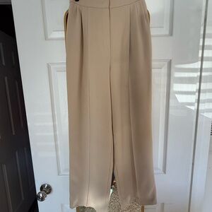 Aritzia Beige Pleated Trousers